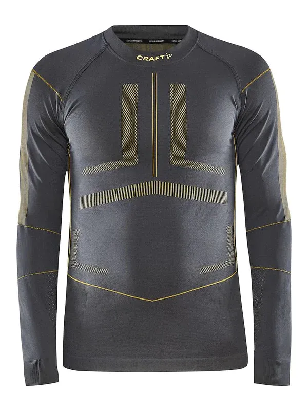Active Extreme X Crew Neck Baselayer - GRANITE/AMBER
