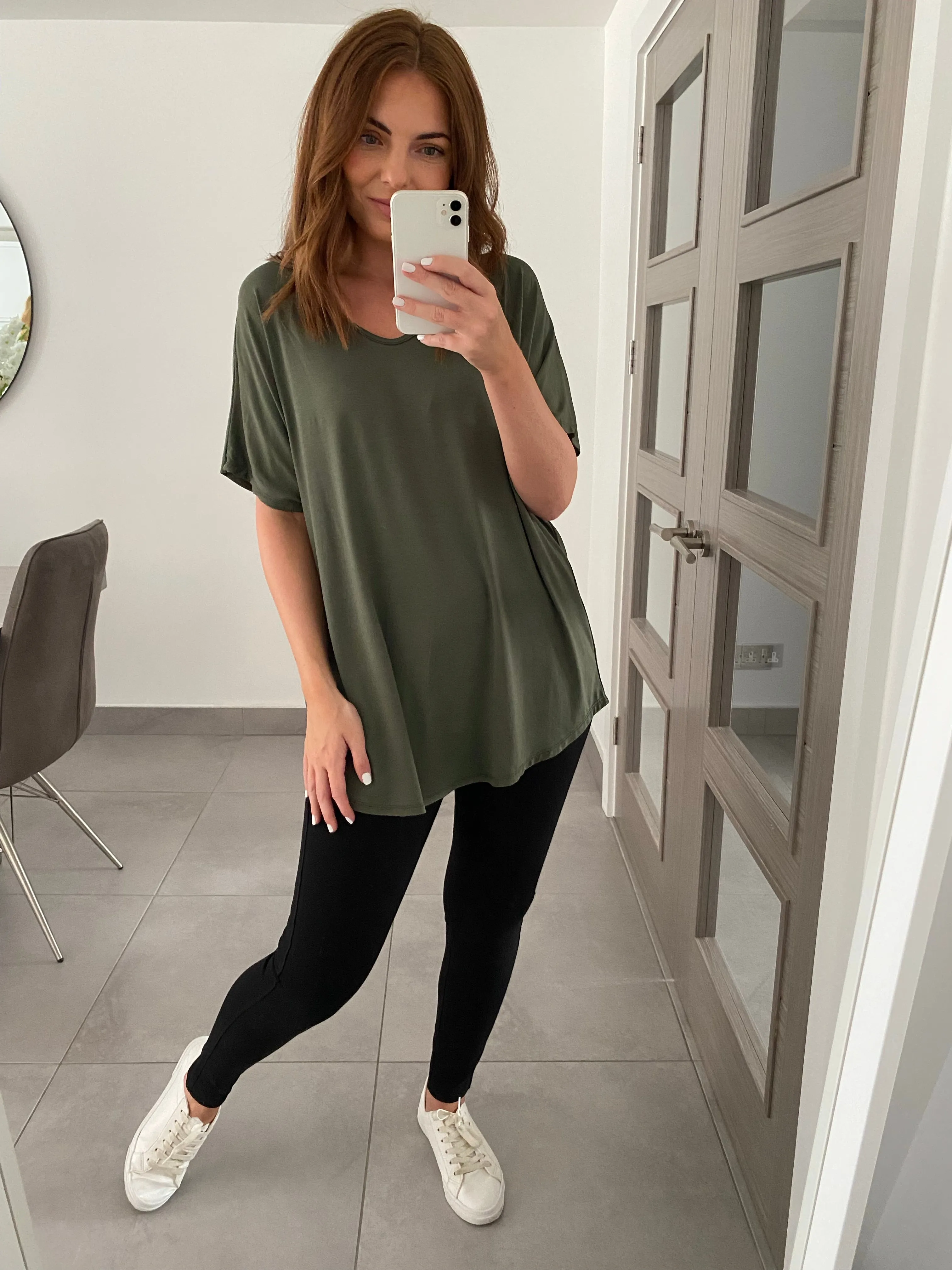 Basic V Neck T Shirt  - Khaki