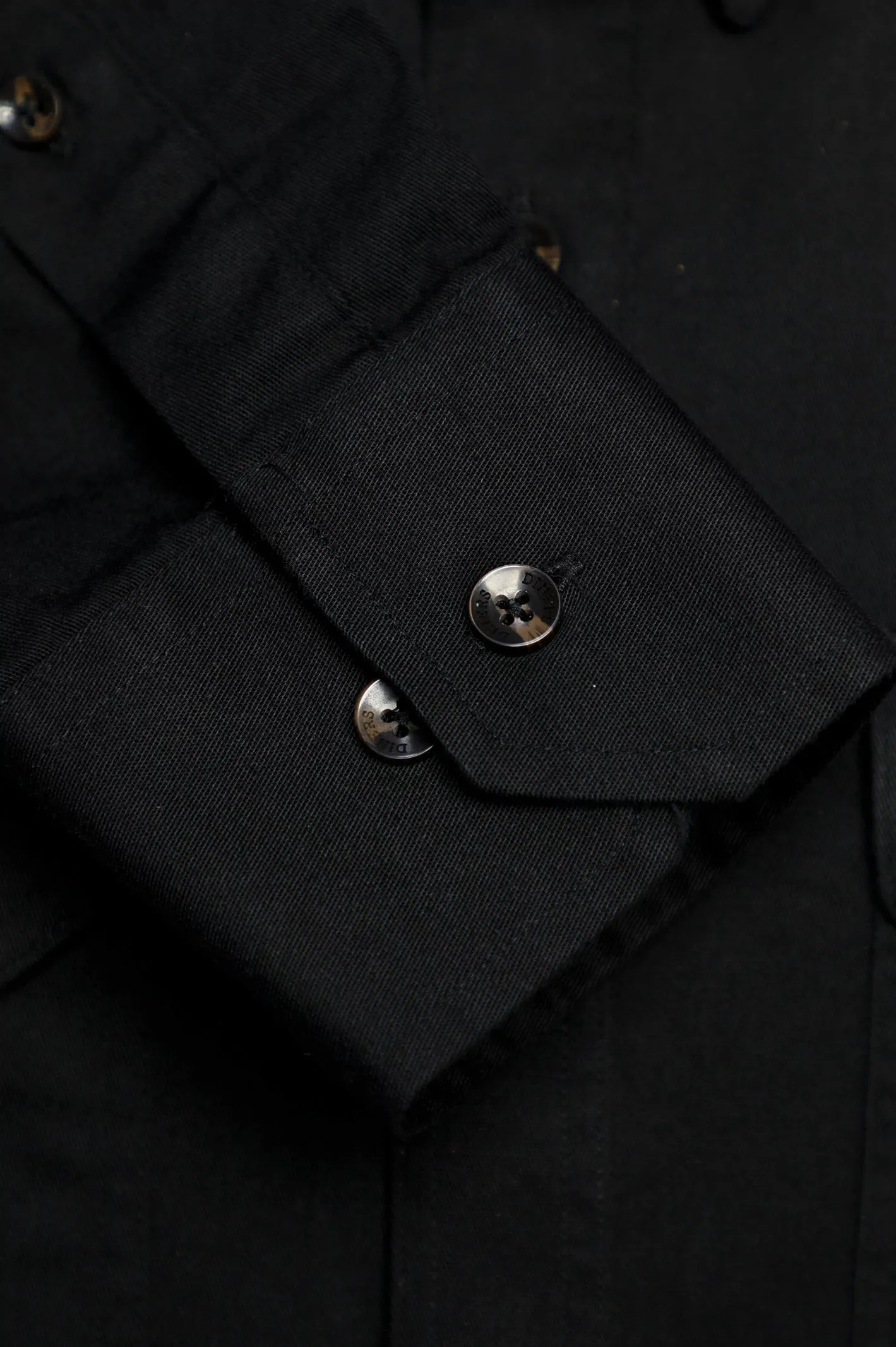 Black Twill Textured Casual Shirt