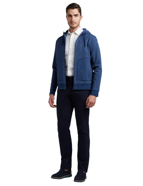 Colorplus Men Blue Solid Tailored Fit Cotton Sweat shirt