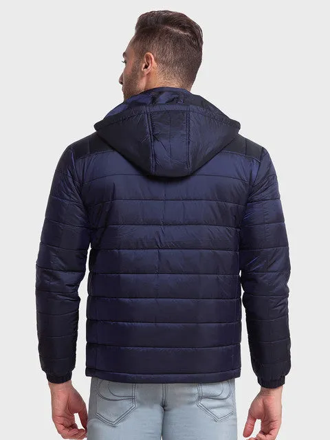 Colorplus Men Blue Solid Tailored Fit Polyester Jacket