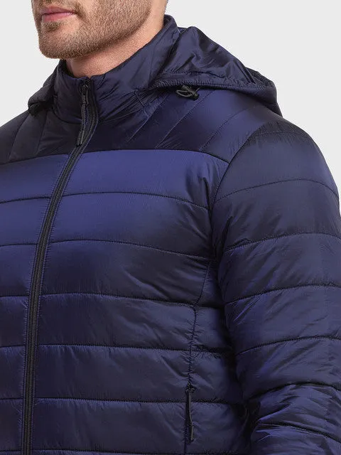 Colorplus Men Blue Solid Tailored Fit Polyester Jacket