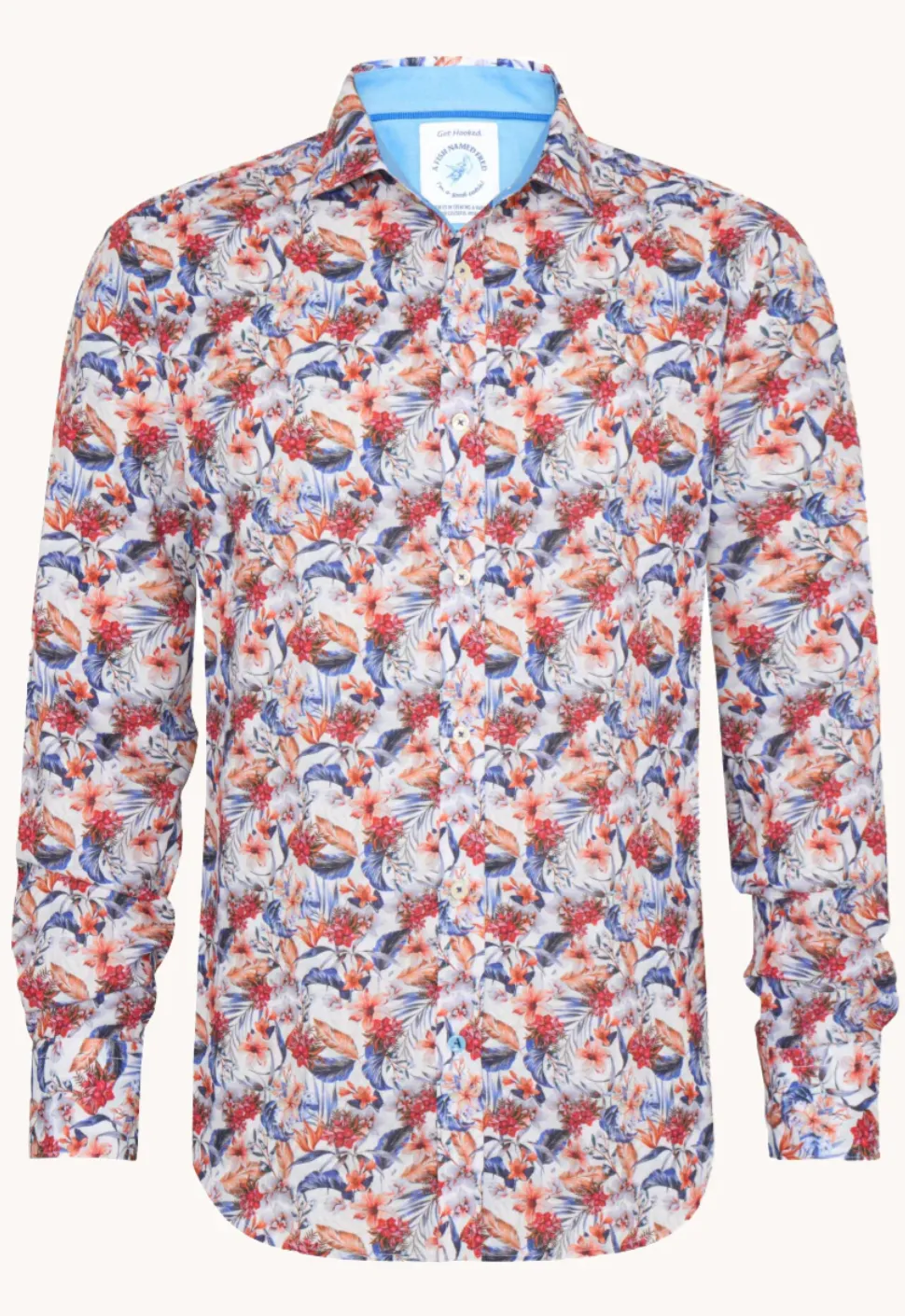 Coral Floral Multi LS Button Down