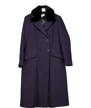 Hobbs Navy Blue Marlene Wool Blend Coat UK 16