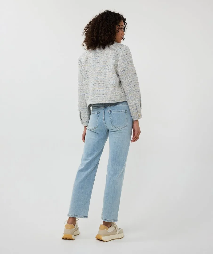 Janny Jacket Tweed in Blue with Gold Lurex Threading - EsQualo SP2519018