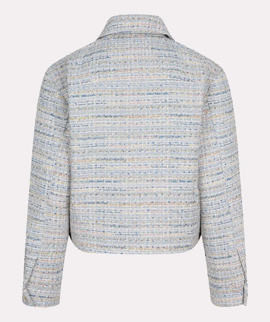 Janny Jacket Tweed in Blue with Gold Lurex Threading - EsQualo SP2519018
