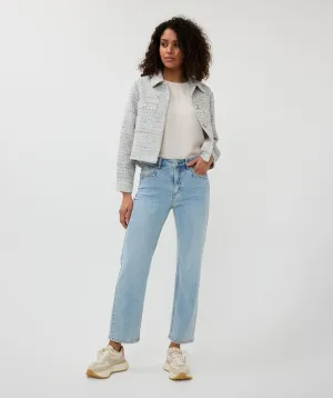 Janny Jacket Tweed in Blue with Gold Lurex Threading - EsQualo SP2519018