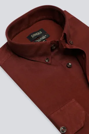 Maroon Twill Textured Casual Shirt