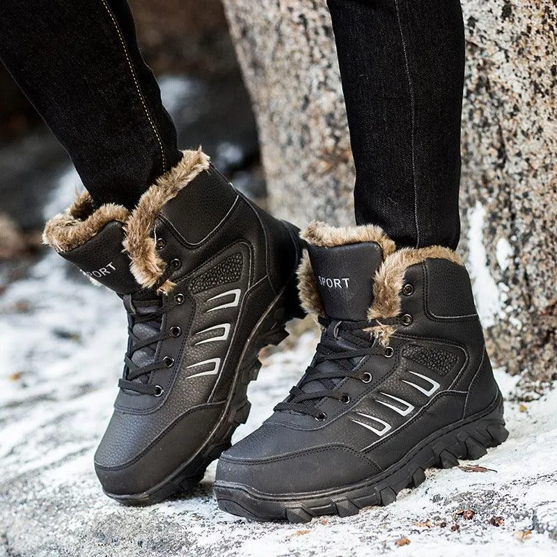 Outdoor Men's Warm Thick High-top Cotton Shoes