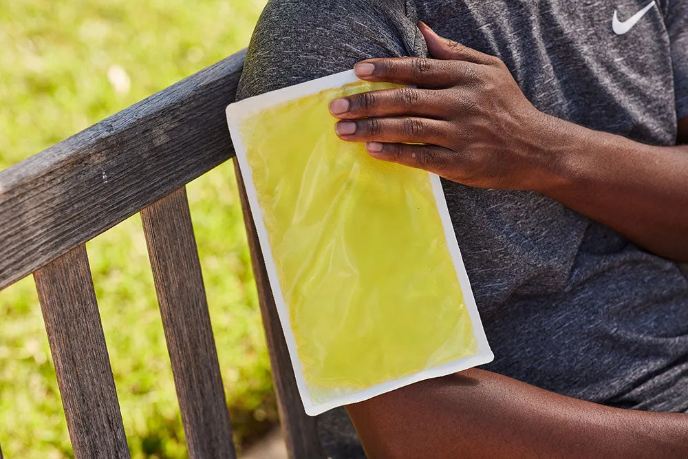 PERSONALIZED Reusable Cloth-Backed Hot/Cold Gel Pack, 6" x 10" - Yellow
