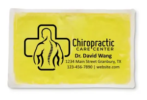 PERSONALIZED Reusable Cloth-Backed Hot/Cold Gel Pack, 6" x 10" - Yellow
