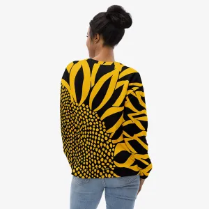 Recycled Fleece Sweatshirt "Funflower" Yellow / Black